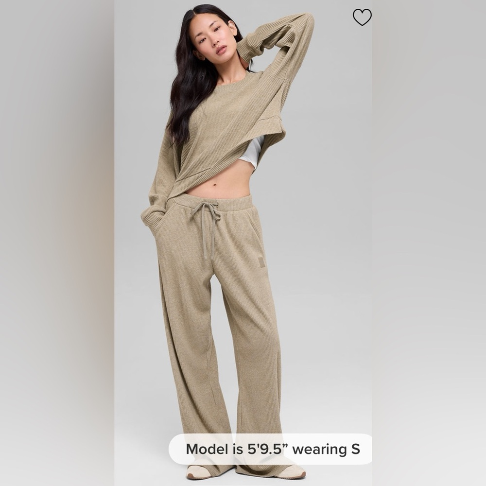 Alo NWT Muse Wide Leg Pants Gravel Heather Size M - Picture 10 of 12